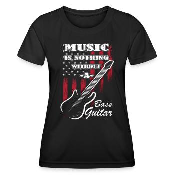 Bassspieler - Gitarre - Gitarrist - Frauen Funktions-T-Shirt - Schwarz - Vorne - AI Model Female 172 light (172cm)