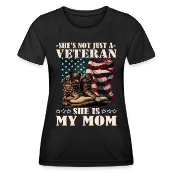 Veteran Mom - Veteran - Soldier - Women's Functional T-Shirt - black - Front - AI Model Female 172 light (172cm)