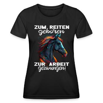 Pferdemädchen Pferdemama - Reiten - Westernreiten - Frauen Funktions-T-Shirt - Schwarz - Vorne - AI Model Female 172 light (172cm)