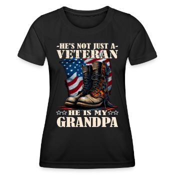 Veteran Grandpa - Veteran 4th of July - Soldat - Frauen Funktions-T-Shirt - Schwarz - Vorne - AI Model Female 172 light (172cm)