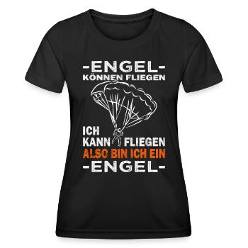 Paraglider - Skydiver & Fallschirmspringer - Frauen Funktions-T-Shirt - Schwarz - Vorne - AI Model Female 172 light (172cm)