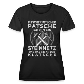 Steinmetz - Steinbearbeitung - Bildhauer - Frauen Funktions-T-Shirt - Schwarz - Vorne - AI Model Female 172 light (172cm)