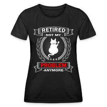 Cadeau d’adieu pour collègues - Locataire - Pension - T-shirt sport Femme - noir - Devant - AI Model Female 172 light (172cm)