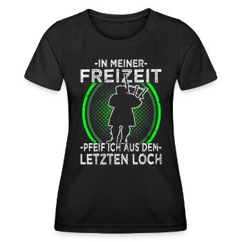 Dudelsack - Dudelsackspieler - Bagpiper - Frauen Funktions-T-Shirt - Schwarz - Vorne - AI Model Female 172 light (172cm)