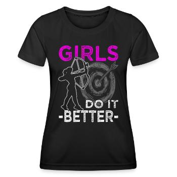 Archer - Archery - Archery - Archery - Archery - Women's Functional T-Shirt - black - Front - AI Model Female 172 light (172cm)