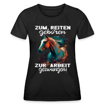 Pferdemädchen Pferdemama - Reiten - Westernreiten - Frauen Funktions-T-Shirt - Schwarz - Vorne - AI Model Female 172 light (172cm)
