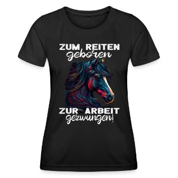 Pferdemädchen Pferdemama - Reiten - Westernreiten - Frauen Funktions-T-Shirt - Schwarz - Vorne - AI Model Female 172 light (172cm)