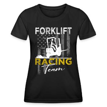 Forklift Racing Team - Forklift Driver - Women's Functional T-Shirt - black - Front - AI Model Female 172 light (172cm)