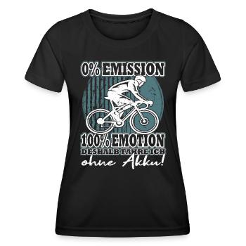 Road cyclist sayings - cyclists without battery - Women's Functional T-Shirt - black - Front - AI Model Female 172 light (172cm)