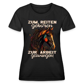 Pferdemädchen Pferdemama - Reiten - Westernreiten - Frauen Funktions-T-Shirt - Schwarz - Vorne - AI Model Female 172 light (172cm)