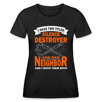 Flute - Flute Player Music Lovers - Women's Functional T-Shirt - black - Front - AI Model Female 172 light (172cm)