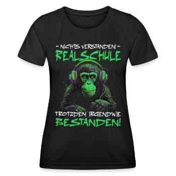 Realschule bestanden - Schulabschluss - Frauen Funktions-T-Shirt - Schwarz - Vorne - AI Model Female 172 light (172cm)