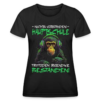 Hauptschule bestanden - Schulabschluss - Frauen Funktions-T-Shirt - Schwarz - Vorne - AI Model Female 172 light (172cm)