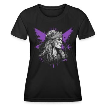Schildmaid | Wikinger | Nordisch - Frauen Funktions-T-Shirt - Schwarz - Vorne - AI Model Female 172 light (172cm)