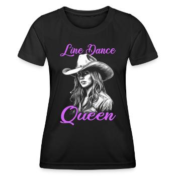 Line Dance | Country Music Line Dancing - Frauen Funktions-T-Shirt - Schwarz - Vorne - AI Model Female 172 light (172cm)