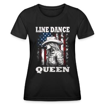 Line Dance | Country Music Line Dancing - Frauen Funktions-T-Shirt - Schwarz - Vorne - AI Model Female 172 light (172cm)