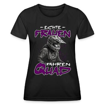 Echte Frauen fahren Quad - Motorsport - Frauen Funktions-T-Shirt - Schwarz - Vorne - AI Model Female 172 light (172cm)