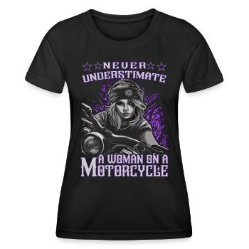 Motard - Motard / Motard Femmes - T-shirt sport Femme - noir - Devant - AI Model Female 172 light (172cm)