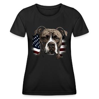 Pitbull - Propriétaire de chien Pitbull américain - T-shirt sport Femme - noir - Devant - AI Model Female 172 light (172cm)