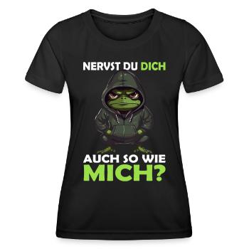 Guten Morgen - sarkastischer ironischer Bürohumor - Frauen Funktions-T-Shirt - Schwarz - Vorne - AI Model Female 172 light (172cm)