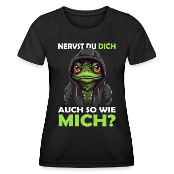 Guten Morgen - sarkastischer ironischer Bürohumor - Frauen Funktions-T-Shirt - Schwarz - Vorne - AI Model Female 172 light (172cm)