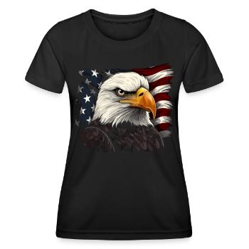 Patriotic USA Eagle | Joyeux 4 juillet - T-shirt sport Femme - noir - Devant - AI Model Female 172 light (172cm)