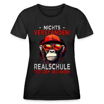 Realschule bestanden - Schulabschluss - Frauen Funktions-T-Shirt - Schwarz - Vorne - AI Model Female 172 light (172cm)