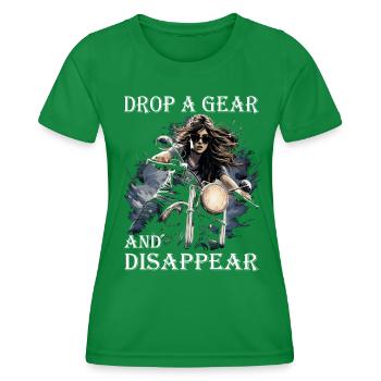 Motorradfahrerin - Bikerin / Bikerfrau - Frauen Funktions-T-Shirt - Kelly Green - Vorne - AI Model Female 172 dark (172cm)