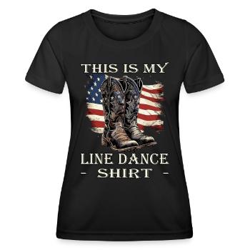 This is my Line Dance Shirt | Lindance - Frauen Funktions-T-Shirt - Schwarz - Vorne - AI Model Female 172 light (172cm)