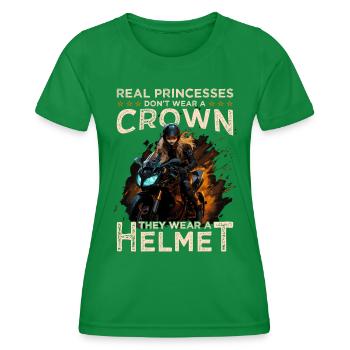 Motorradfahrerin - Bikerin / Bikerfrau - Frauen Funktions-T-Shirt - Kelly Green - Vorne - AI Model Female 172 dark (172cm)