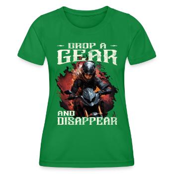 Motorradfahrerin - Bikerin / Bikerfrau - Frauen Funktions-T-Shirt - Kelly Green - Vorne - AI Model Female 172 dark (172cm)