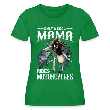 Motorradfahrerin - Bikerin / Bikerfrau - Frauen Funktions-T-Shirt - Kelly Green - Vorne - AI Model Female 172 dark (172cm)