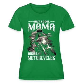 Motorradfahrerin - Bikerin / Bikerfrau - Frauen Funktions-T-Shirt - Kelly Green - Vorne - AI Model Female 172 dark (172cm)