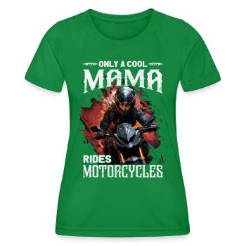 Motorradfahrerin - Bikerin / Bikerfrau - Frauen Funktions-T-Shirt - Kelly Green - Vorne - AI Model Female 172 dark (172cm)