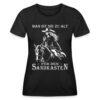 Turnier Trottel - Westernpferd & Westernreiter - Frauen Funktions-T-Shirt - Schwarz - Vorne - AI Model Female 172 light (172cm)