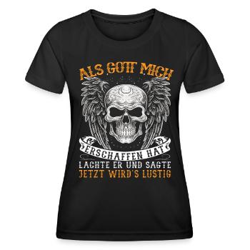 Motorrad | Motorradfahrer & Biker Spüche - Frauen Funktions-T-Shirt - Schwarz - Vorne - AI Model Female 172 light (172cm)