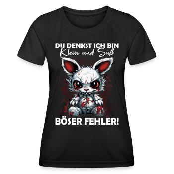 Du denkst ich bin klein und süß | Lustige Sprüche - Frauen Funktions-T-Shirt - Schwarz - Vorne - AI Model Female 172 light (172cm)