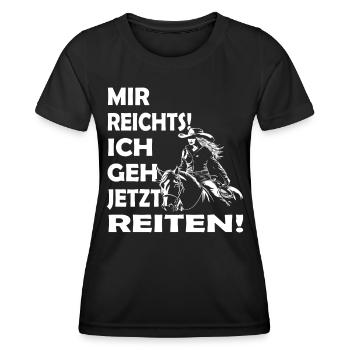 Turnier Trottel - Westernpferd & Westernreiter - Frauen Funktions-T-Shirt - Schwarz - Vorne - AI Model Female 172 light (172cm)
