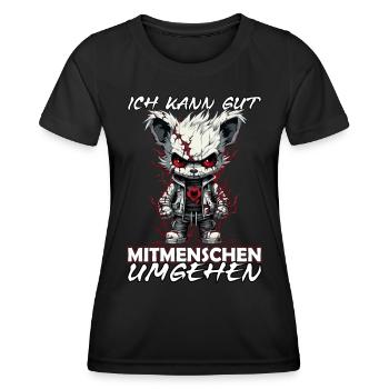 Ich kann gut mit Menschen umgehen - Sarkasmus - Frauen Funktions-T-Shirt - Schwarz - Vorne - AI Model Female 172 light (172cm)