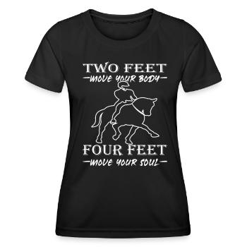 Cavalier & Cheval | Fille de cheval | Cavaliers de dressage - T-shirt sport Femme - noir - Devant - AI Model Female 172 light (172cm)