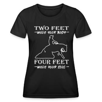 Rider & Horse | Horse Girl | Western Horseback Riding - Women's Functional T-Shirt - black - Front - AI Model Female 172 light (172cm)