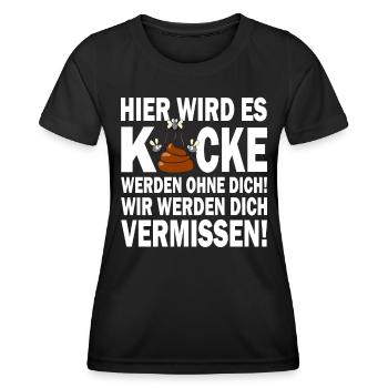Wir werden dich vermissen - Jobwechsel - Frauen Funktions-T-Shirt - Schwarz - Vorne - AI Model Female 172 light (172cm)