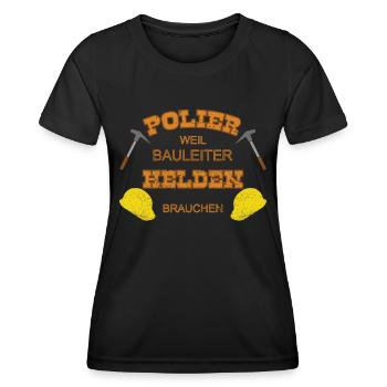Polier Held - Frauen Funktions-T-Shirt - Schwarz - Vorne - AI Model Female 172 light (172cm)