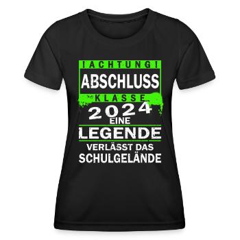 Abschlussklasse 2024 | Schulabschluss | Schüler - Frauen Funktions-T-Shirt - Schwarz - Vorne - AI Model Female 172 light (172cm)