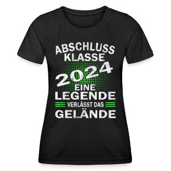 Abschlussklasse 2024 | Schulabschluss | Schüler - Frauen Funktions-T-Shirt - Schwarz - Vorne - AI Model Female 172 light (172cm)