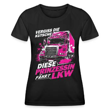 Vergiss die Kutsche diese Prizessin fährt LKW - Frauen Funktions-T-Shirt - Schwarz - Vorne - AI Model Female 172 light (172cm)