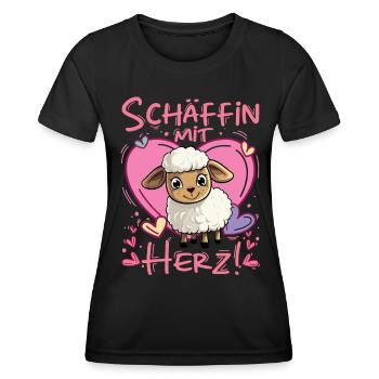Schäffin | Beste Chefin Abteilungsleiterin - Frauen Funktions-T-Shirt - Schwarz - Vorne - AI Model Female 172 light (172cm)
