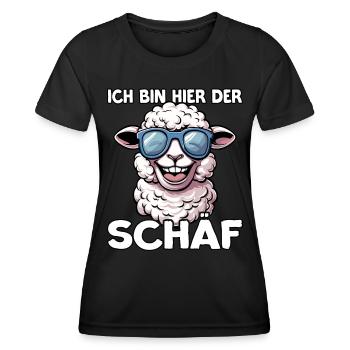 Schäff | Chef | Teamleiter | Abteilungsleiter - Frauen Funktions-T-Shirt - Schwarz - Vorne - AI Model Female 172 light (172cm)
