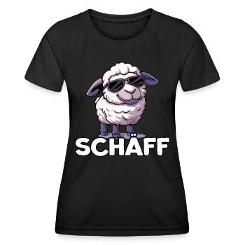 Schäff | Chef | Teamleiter | Abteilungsleiter - Frauen Funktions-T-Shirt - Schwarz - Vorne - AI Model Female 172 light (172cm)