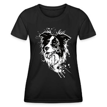 Border Collie Schäferhund | Hütehund - Frauen Funktions-T-Shirt - Schwarz - Vorne - AI Model Female 172 light (172cm)